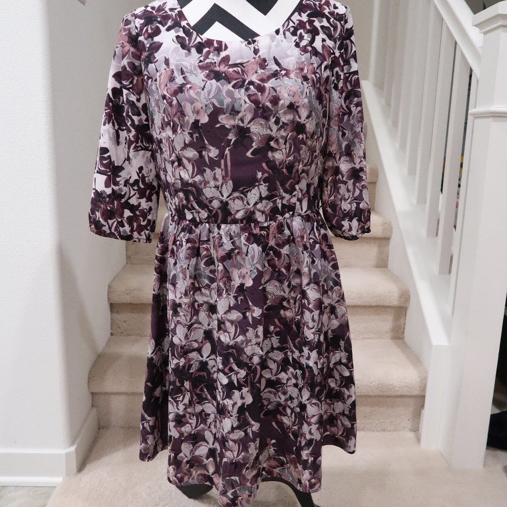3/4 Sleeve Floral Dress